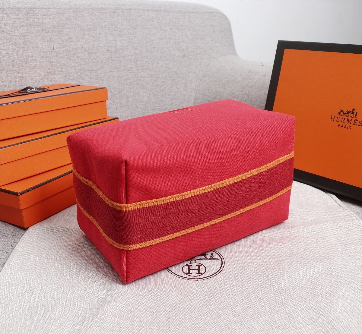 Hermes Bride-A-Brac 25 Red Canvas