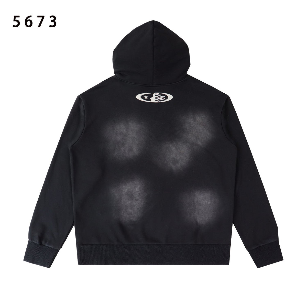Hellstar Washed Black Graphic Hoodie — back