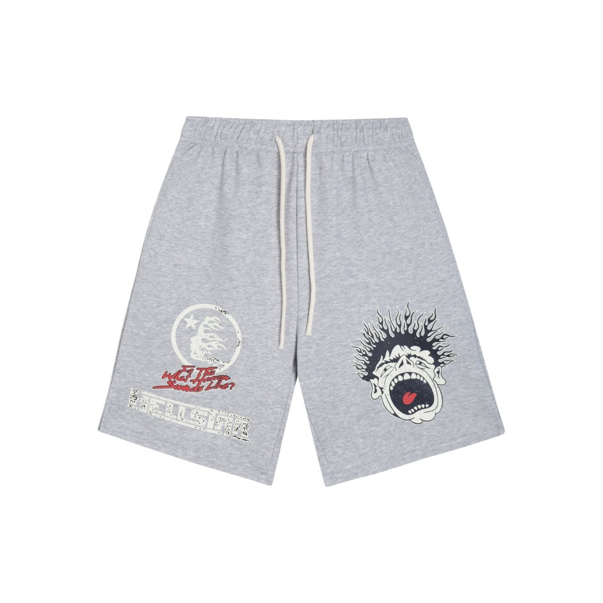 Hellstar Records Graphic Drawstring Shorts — front