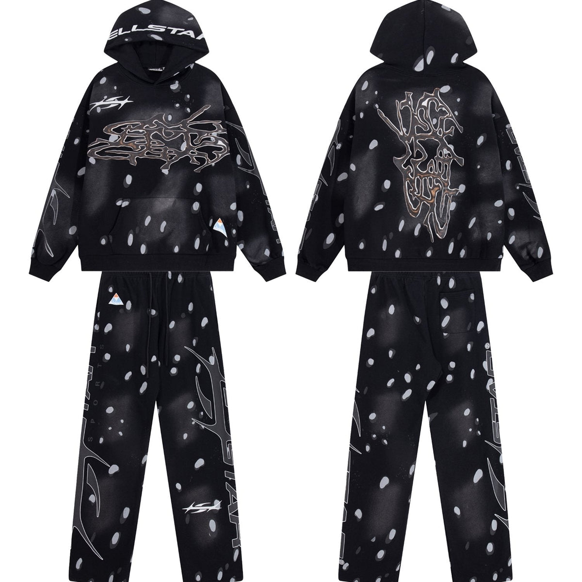 Hellstar 816 Splatter Graphic Sweatpants — context