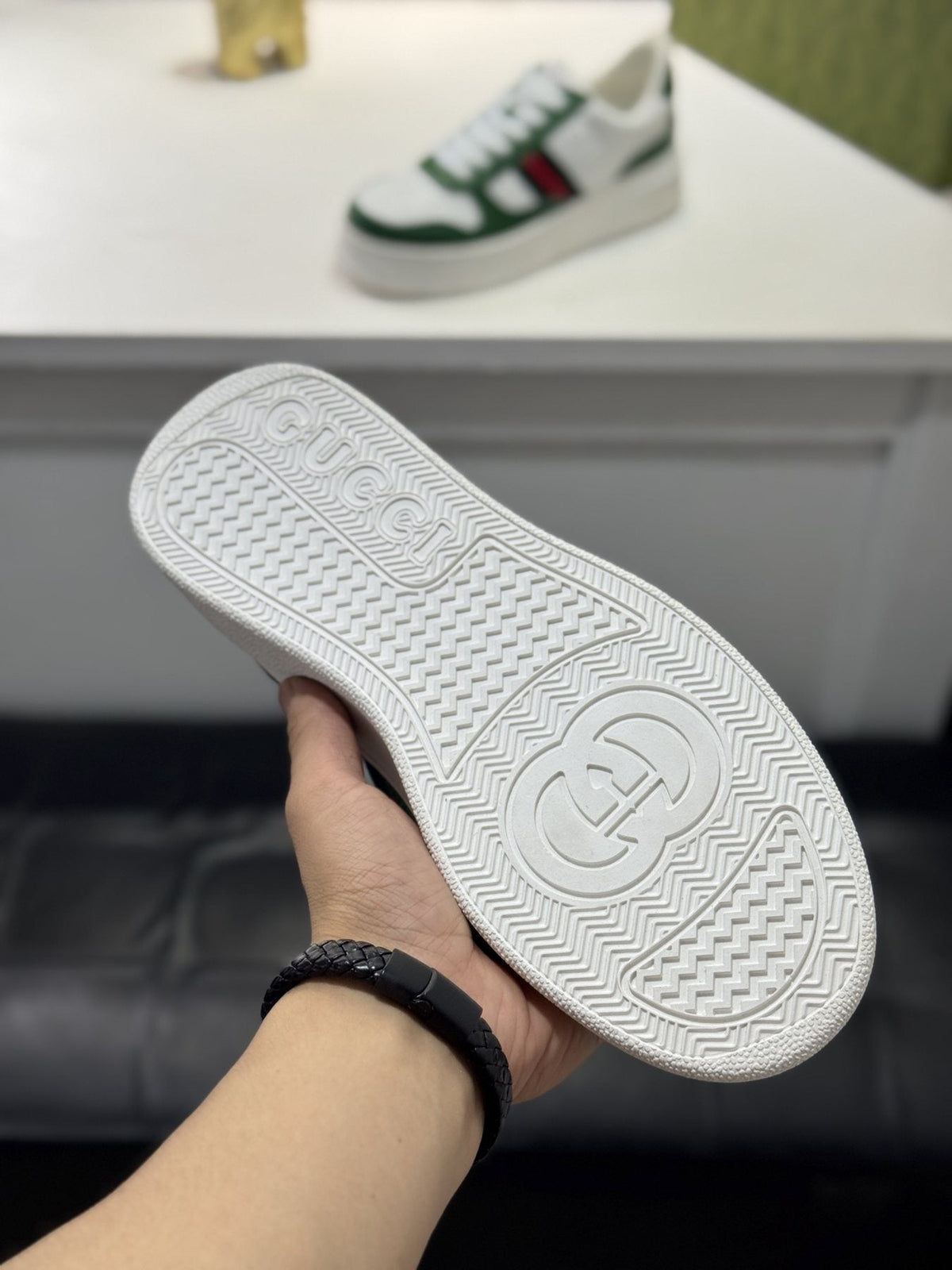 Gucci Web Stripe Low-Top Sneakers — detail